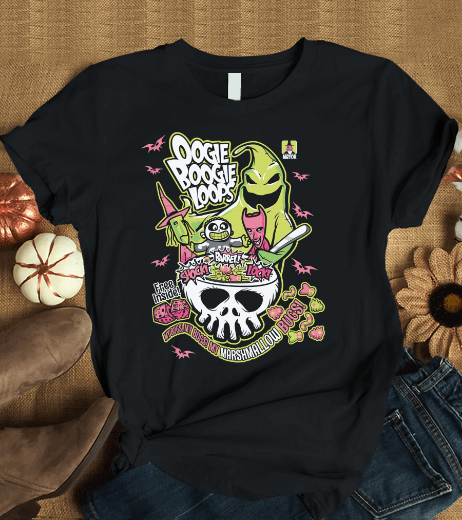 Oogie Boogie Loops Shock Barrel Lock Free Inside Bugs My Bugs My Marshmallow Bugs T-Shirt