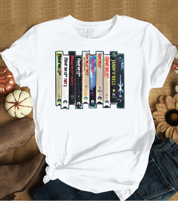 T-Shirt: Friday The 13th VHS Collection Part 1-9 Jason Goes To Hell T-Shirt Friday The 13th VHS Collection Part 1-9 Jason Goes To Hell T-Shirt