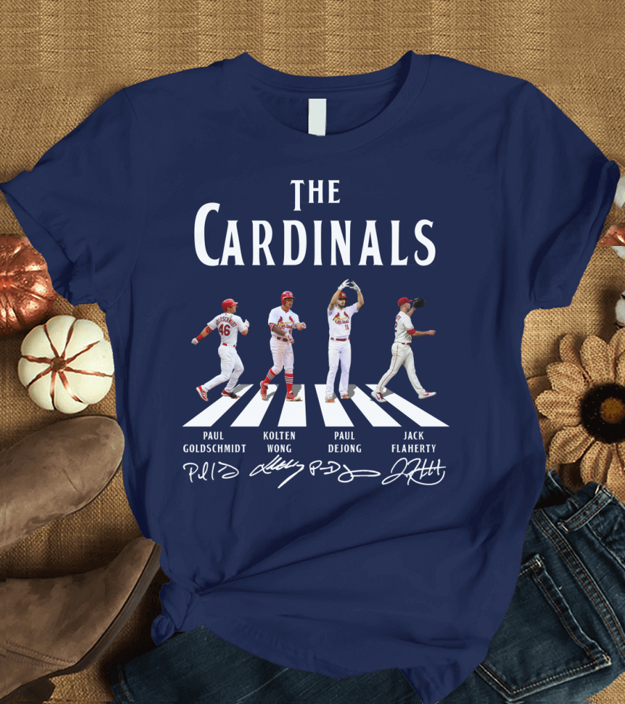 The Cardinals Paul Goldschmidt Kolten Wong Paul DeJong Jack Flaherty Abbey Road Baseball Players T-Shirt
