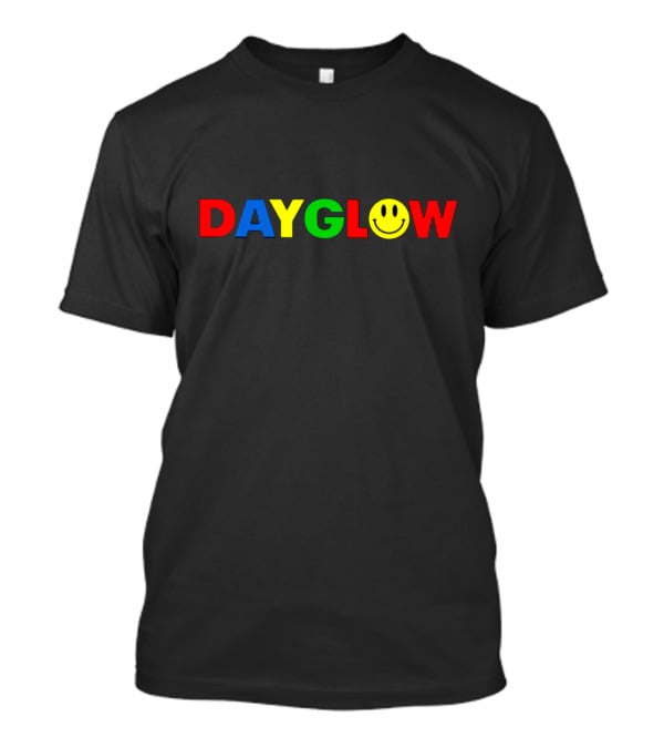 DAYGLOW Colorful Letters With Smiley Face T-Shirt