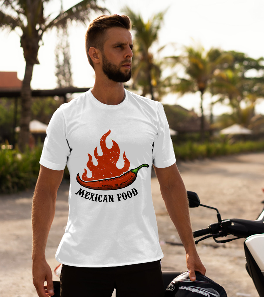 Mexican Food Spicy Chili Pepper Flame T-Shirt