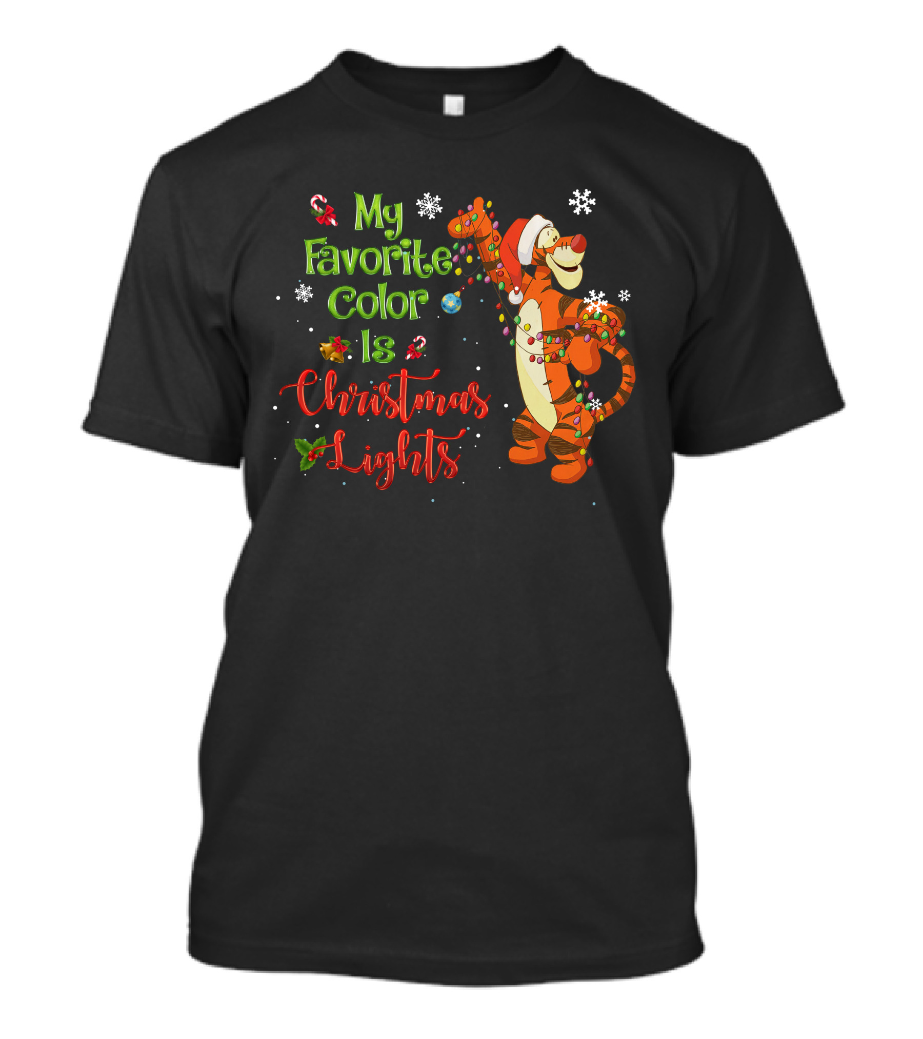 My Favorite Color Is Christmas Lights Tigger T-Shirt