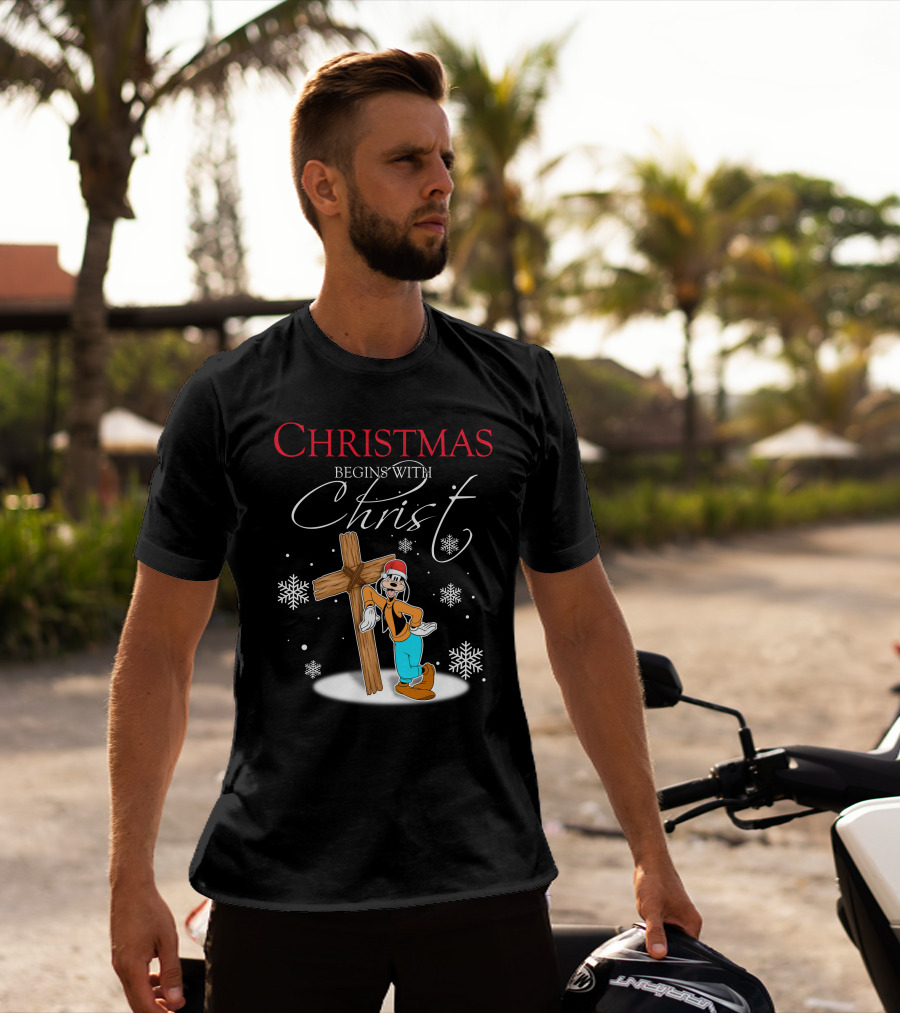 Christmas Begins With Christ Goofy Snowflakes T-Shirt