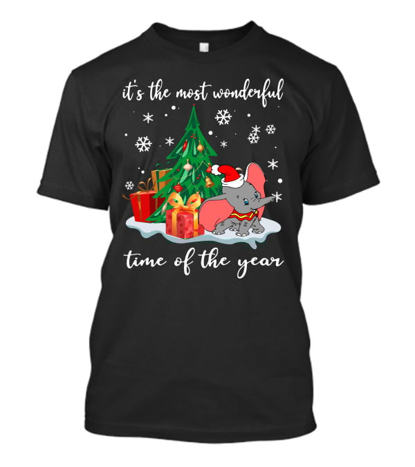 It's The Most Wonderful Time Of The Year Dumbo Christmas Tree Snowflakes T-Shirt