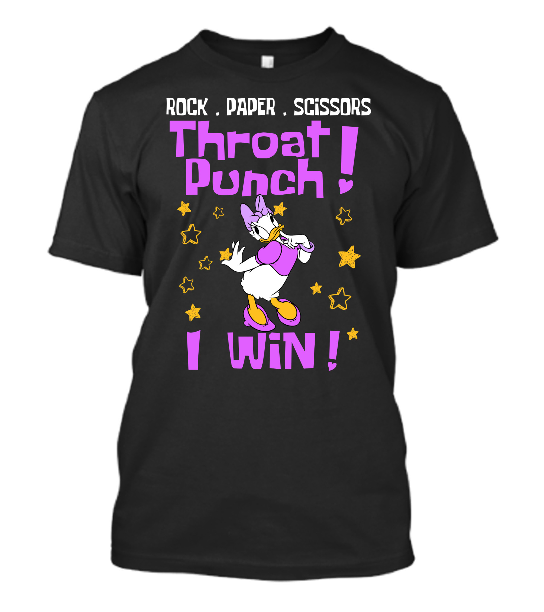 Rock Paper Scissors Throat Punch I Win Daisy Duck Stars T-Shirt