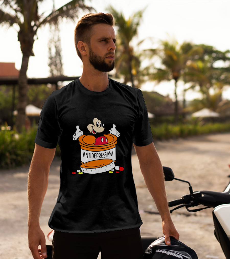 Mickey Antidepressant Pills Bottle T-Shirt