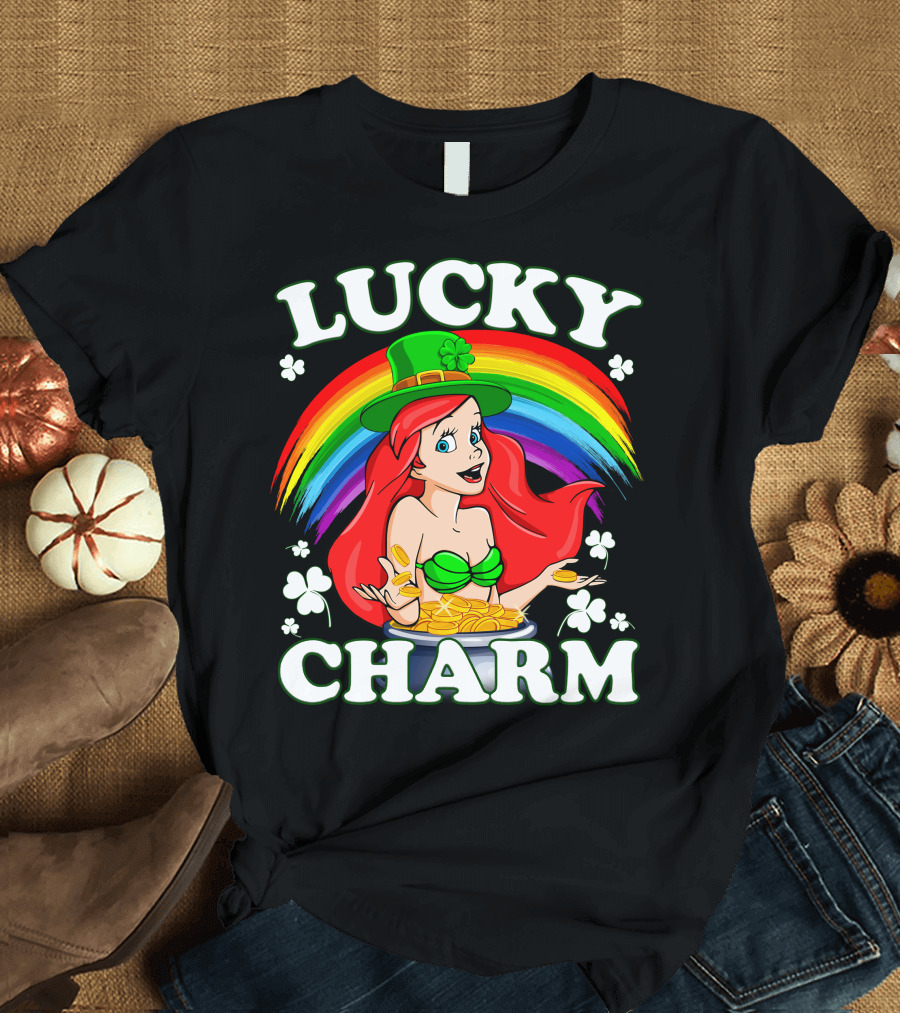 Lucky Charm Rainbow Ariel Pot Of Gold T-Shirt