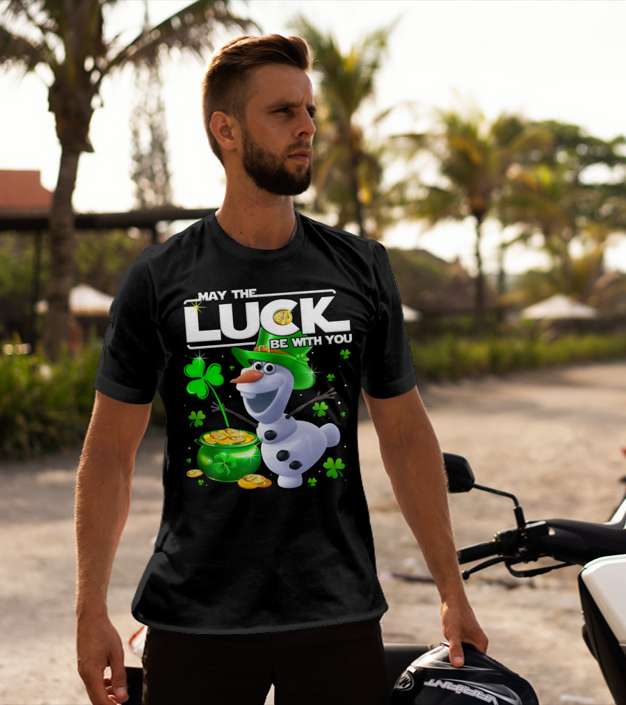 May The Luck Be With You Olaf St. Patrick's Day Theme T-Shirt