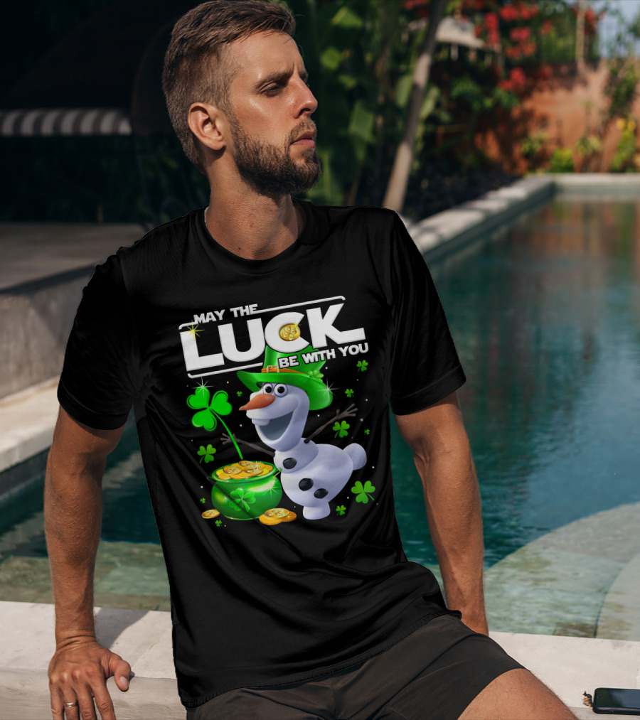 May The Luck Be With You Olaf St. Patrick's Day Theme T-Shirt