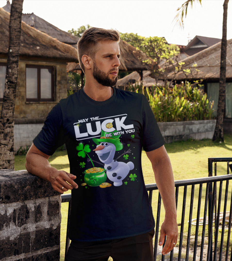 May The Luck Be With You Olaf St. Patrick's Day Theme T-Shirt