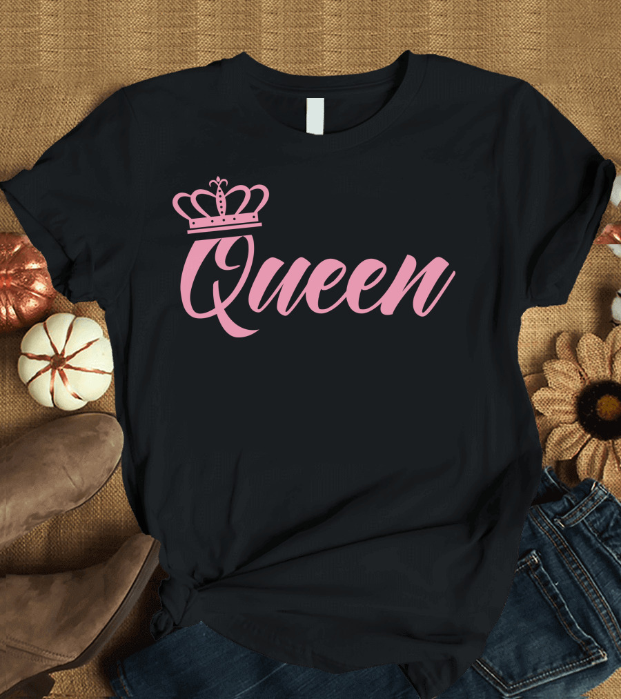 Queen Pink Crown Script T-Shirt