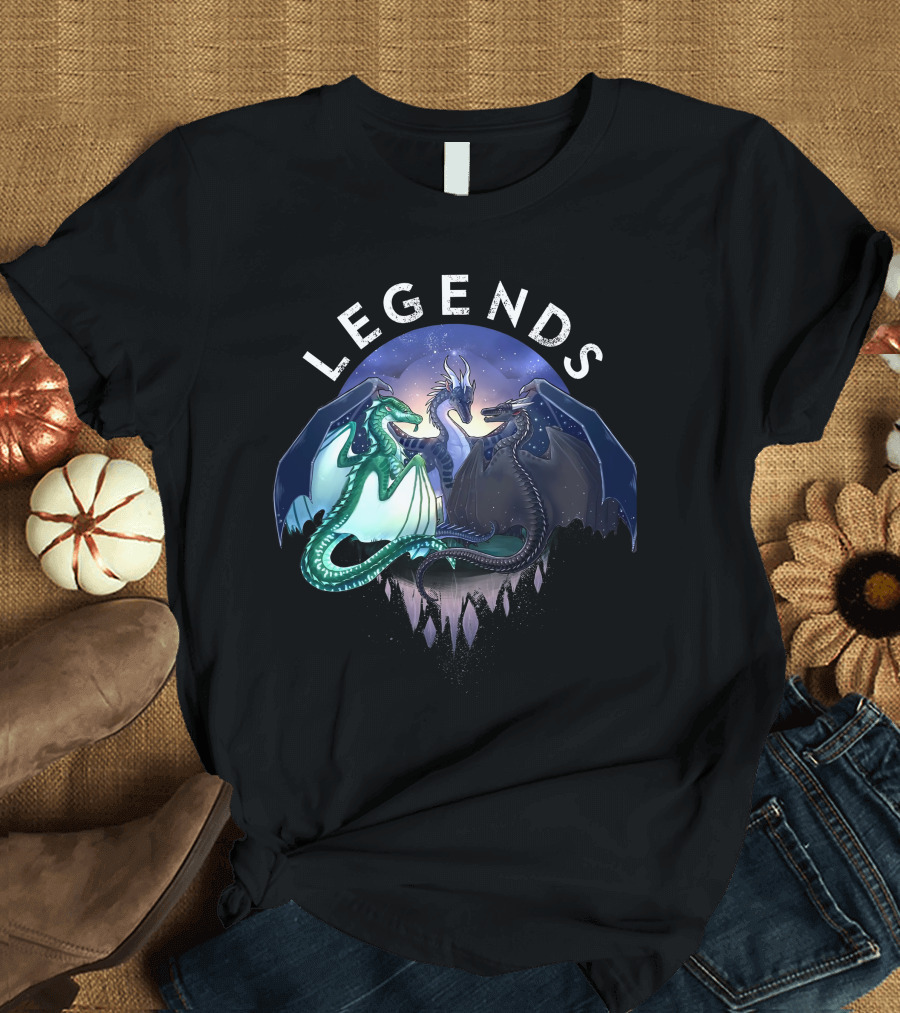 Wings of Fire Legends Dragons Under Starry Sky T-Shirt