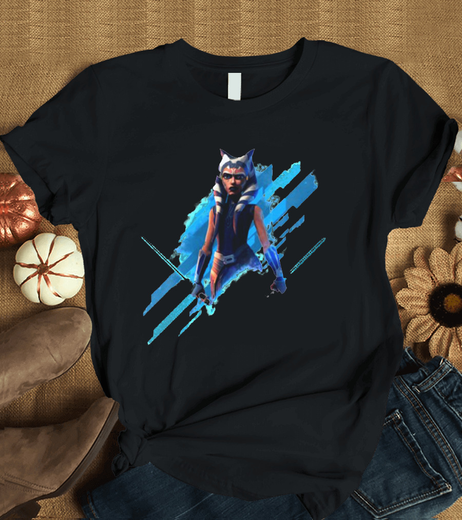 Ahsoka Tano Digital Blue Lightsaber T-Shirt
