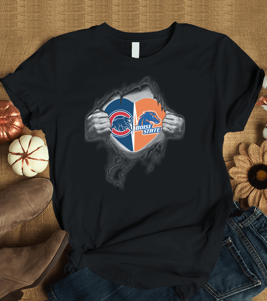 Cubs Boise State Broncos Heart T-Shirt