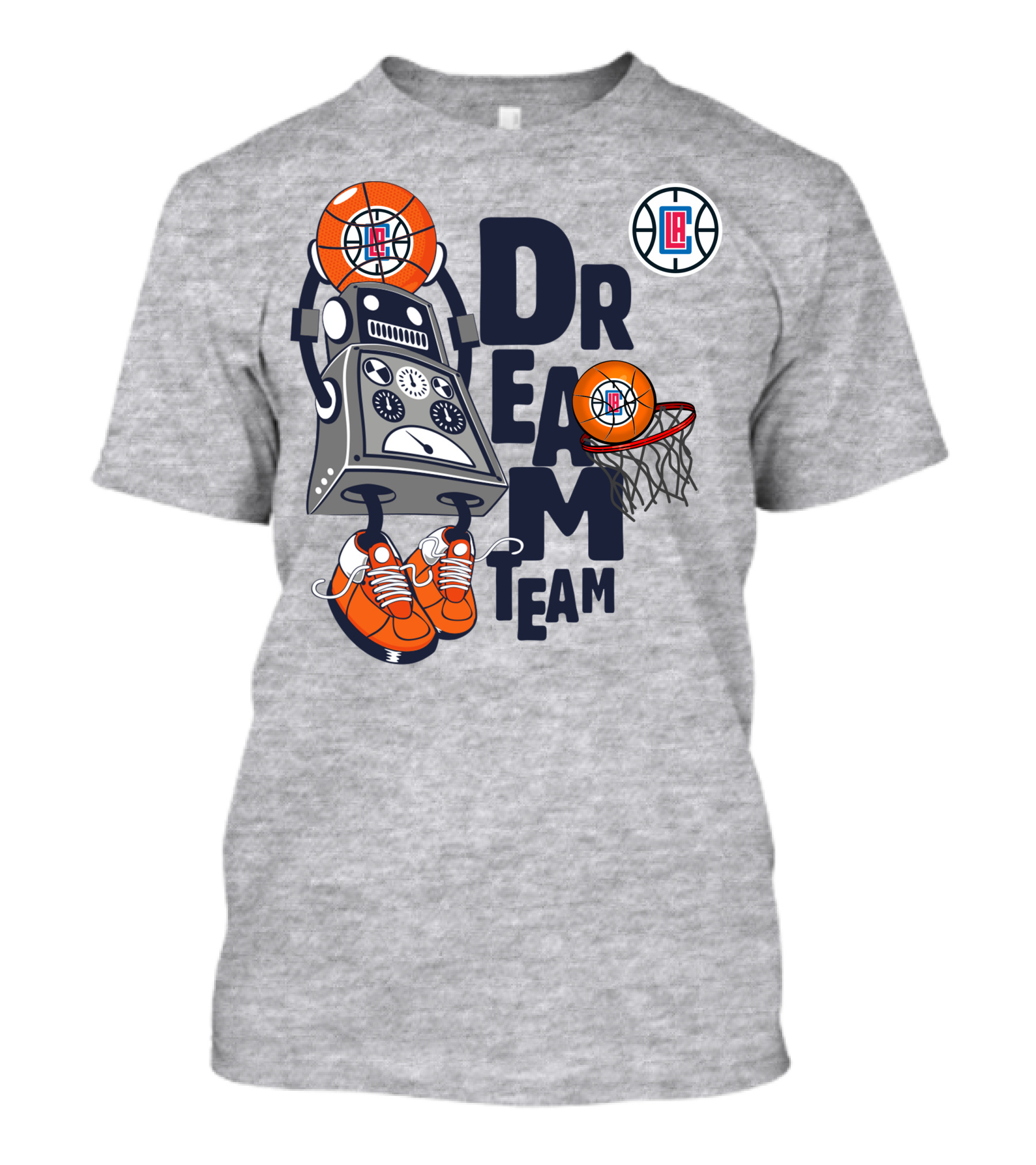 Los Angeles Clippers Dream Team Robot Basketball Fantasy T-Shirt