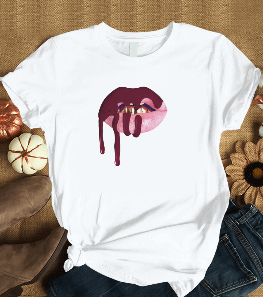 Kylie Jenner Halloween Lips Cosmetics Dripping T-Shirt