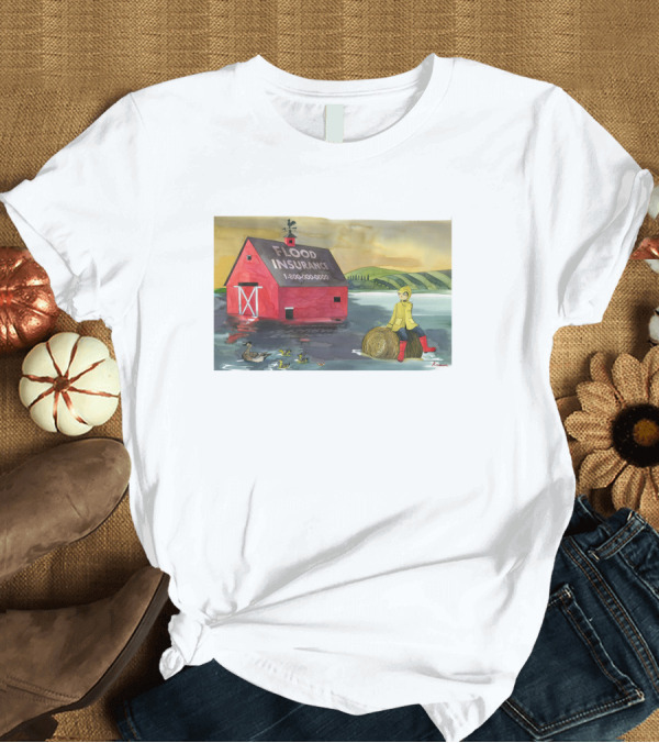 T-Shirt: Trisha Krauss Hurricane Ida Flooded Her Maplewood Flood Insurance Barn Ducks Haystack T-Shirt Trisha Krauss Hurricane Ida Flooded Her Maplewood Flood Insurance Barn Ducks Haystack T-Shirt