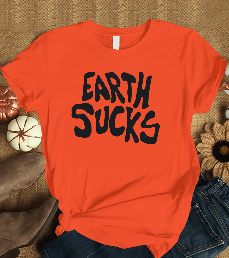 Kea Earth Sucks Earth Sucks Black Text T-Shirt