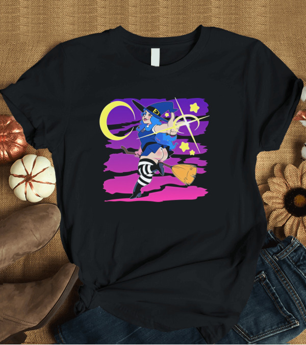 T-Shirt: Emily The Witch Gothic Vampire Halloween Night Flying Broomstick Stars Moon T-Shirt Emily The Witch Gothic Vampire Halloween Night Flying Broomstick Stars Moon T-Shirt