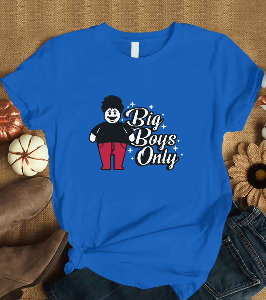 Big Boys Only Red Pants Cartoon Character T-Shirt