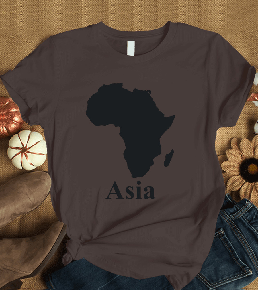 Terrible Maps Asia Map Silhouette Joke T-Shirt