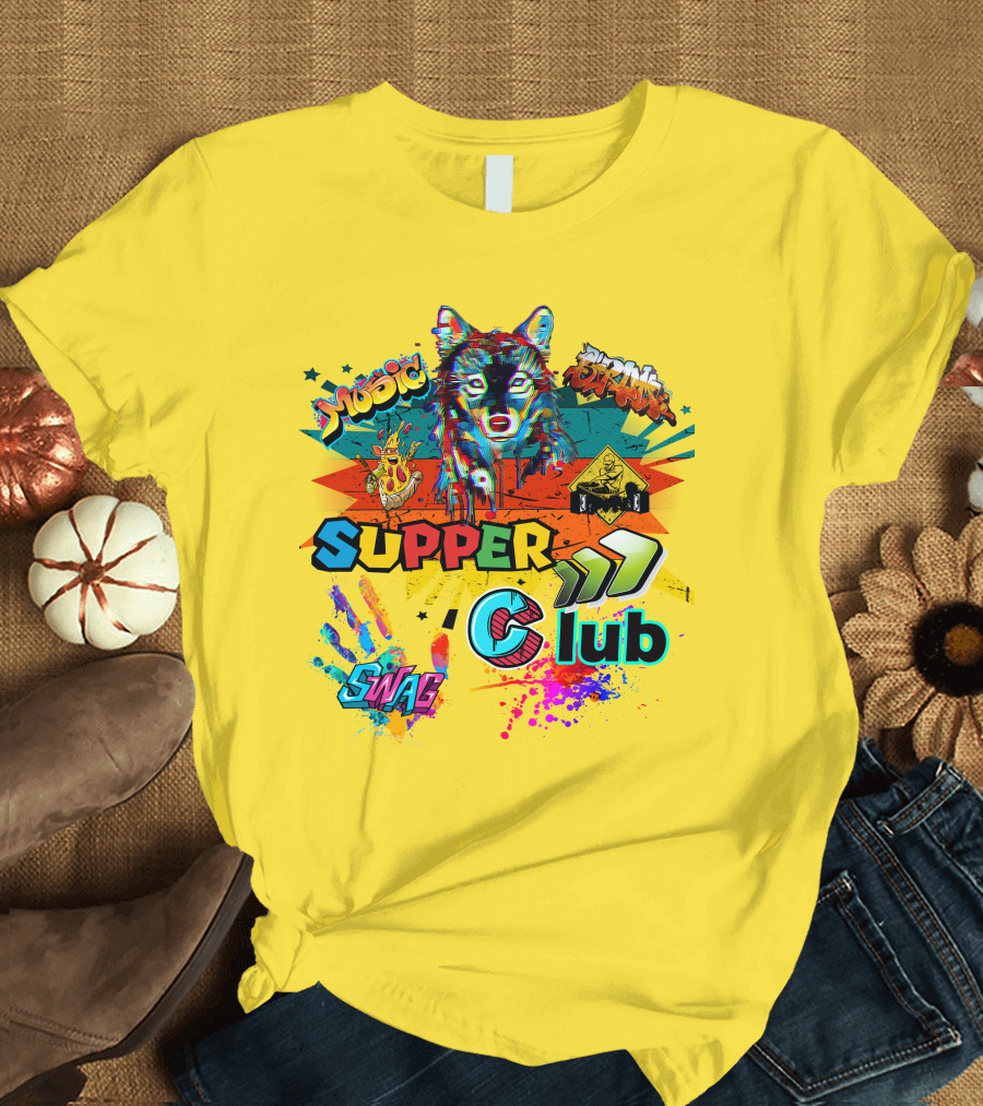Supper Club Music Swag Street Art Wolf T-Shirt