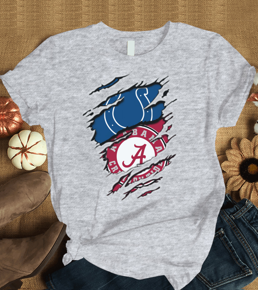 Indianapolis Colts Alabama Crimson Tide Collaboration Fan Gear T-Shirt