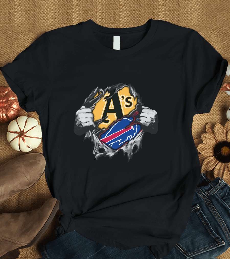 Oakland Athletics Buffalo Bills Mashup T-Shirt