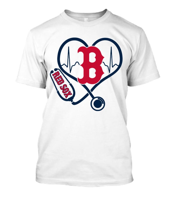 Nurse Heartbeat Love Boston Red Sox Stethoscope T-Shirt