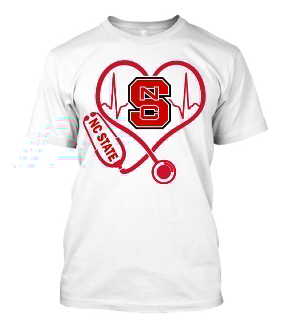 Nc State Wolfpack Heartbeat Nurse Love T-Shirt