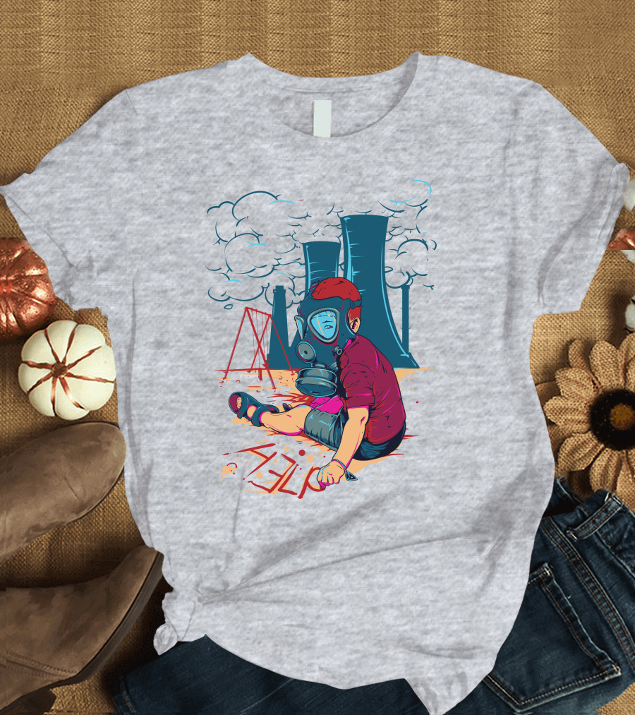 The Cry of the Future Preschool Gas Mask Child Industrial Playground T-Shirt