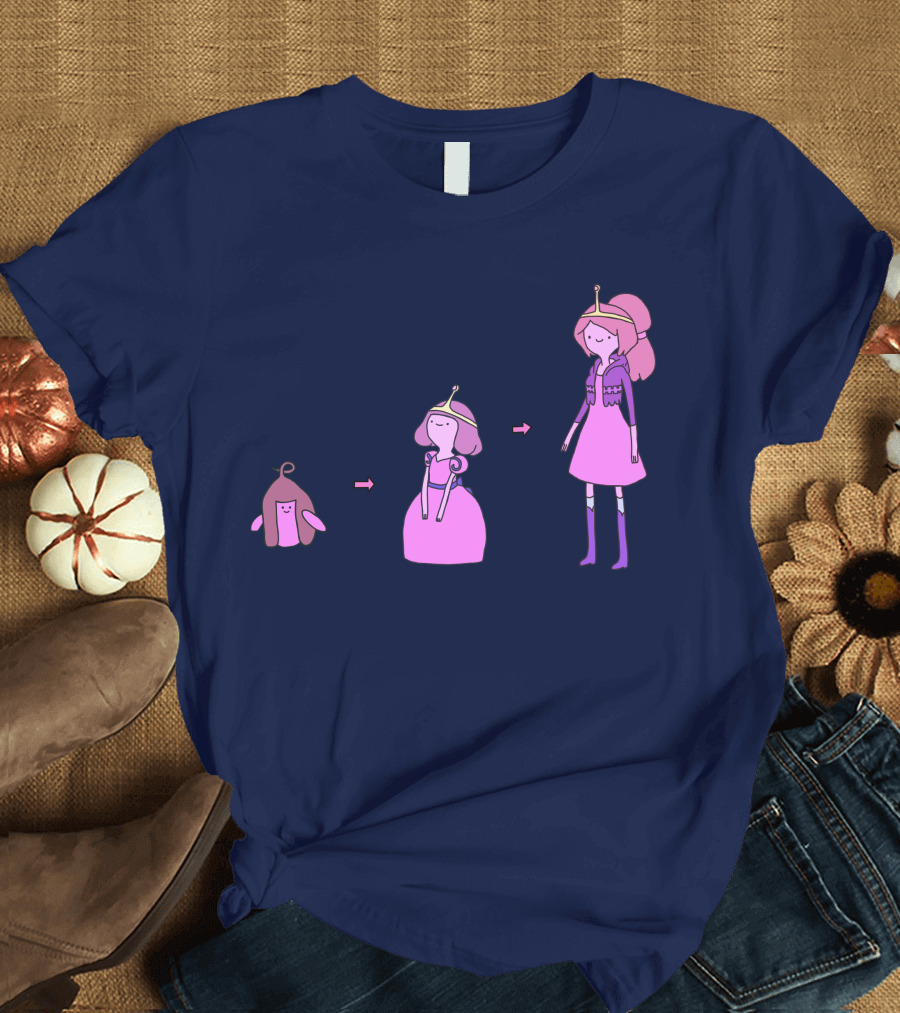 Princess Bubblegum Transformation Evolution Adventure Time T-Shirt