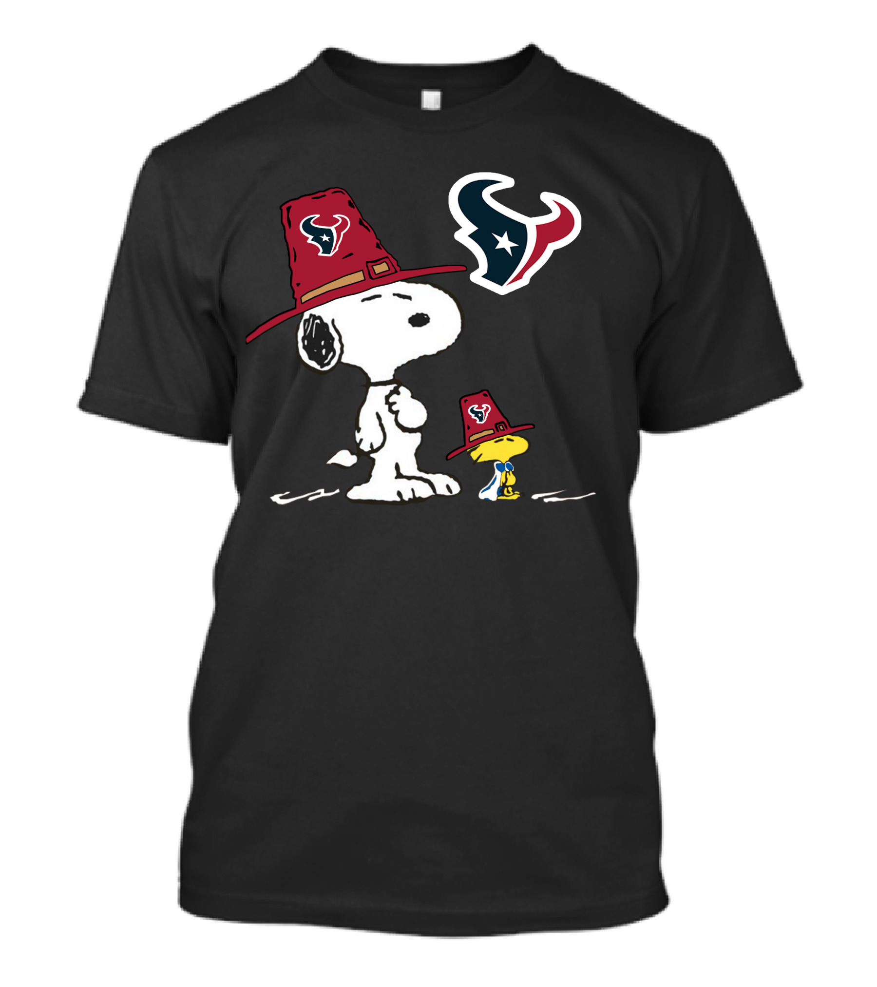 Houston Texans Snoopy And Woodstock Cowboy Hat T-Shirt