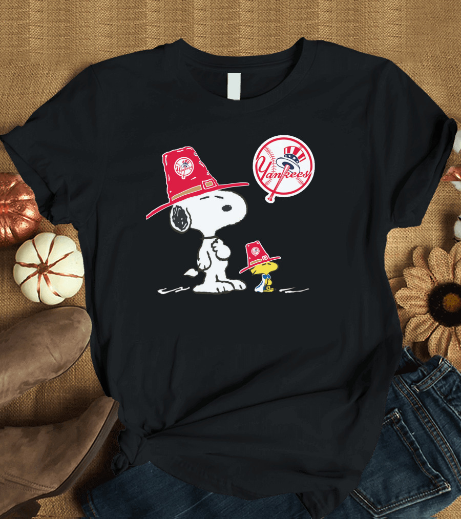 Yankees Snoopy Woodstock Baseball Hat T-Shirt