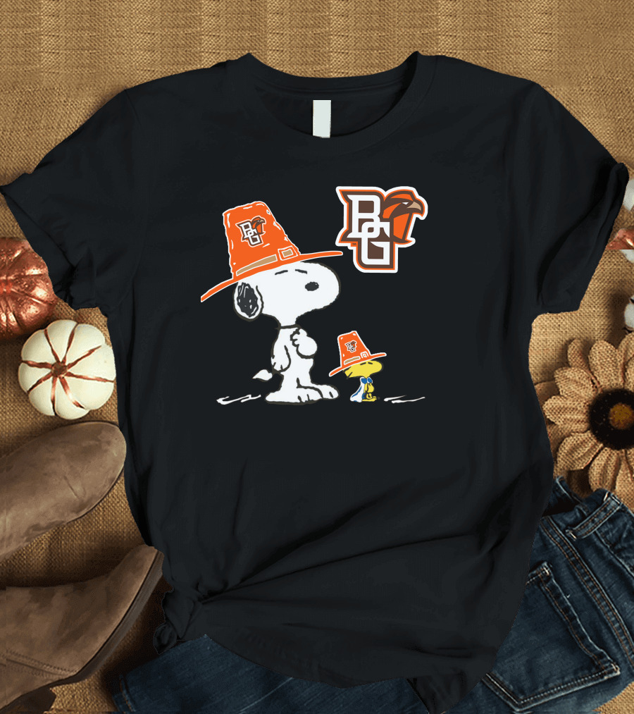 Bowling Green Falcons Snoopy Woodstock Pilgrim Hats T-Shirt