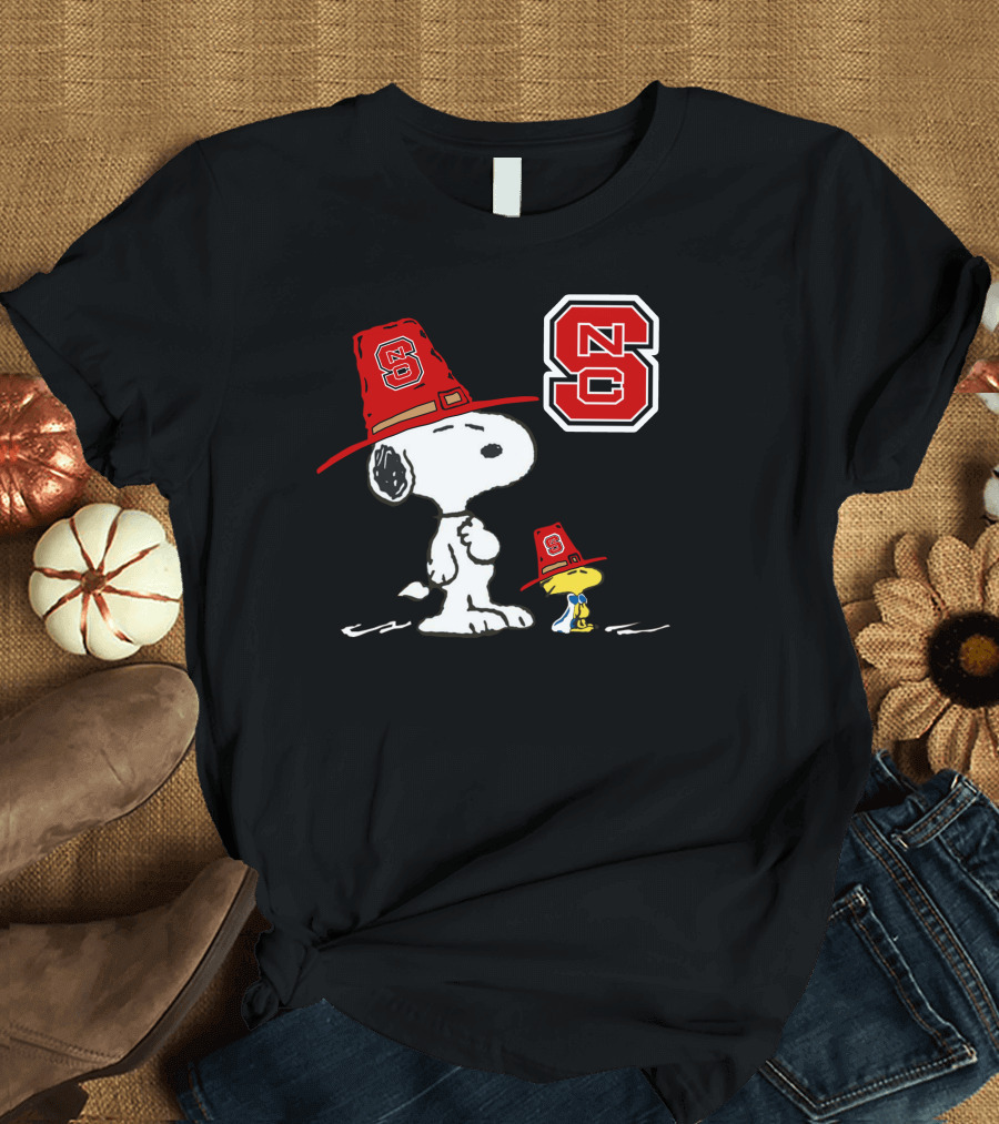 North Carolina State Wolfpack Snoopy Woodstock NC State T-Shirt