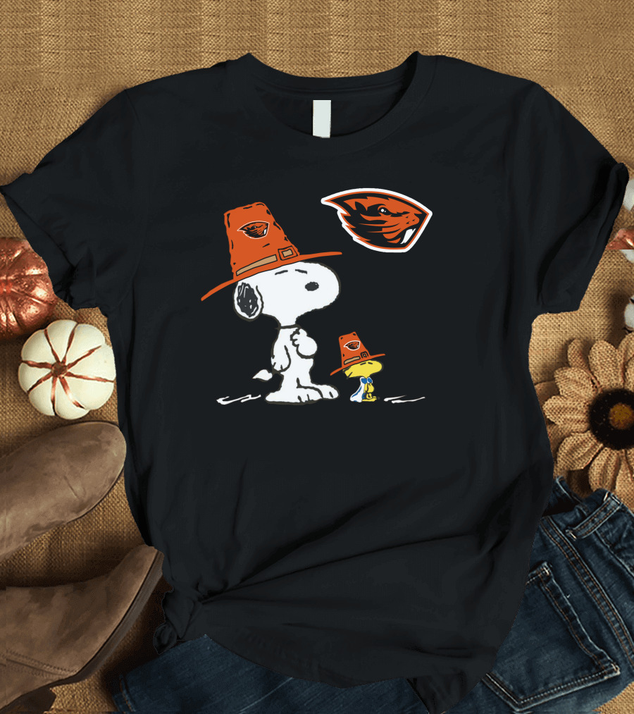 Oregon State Beavers Snoopy Woodstock T-Shirt