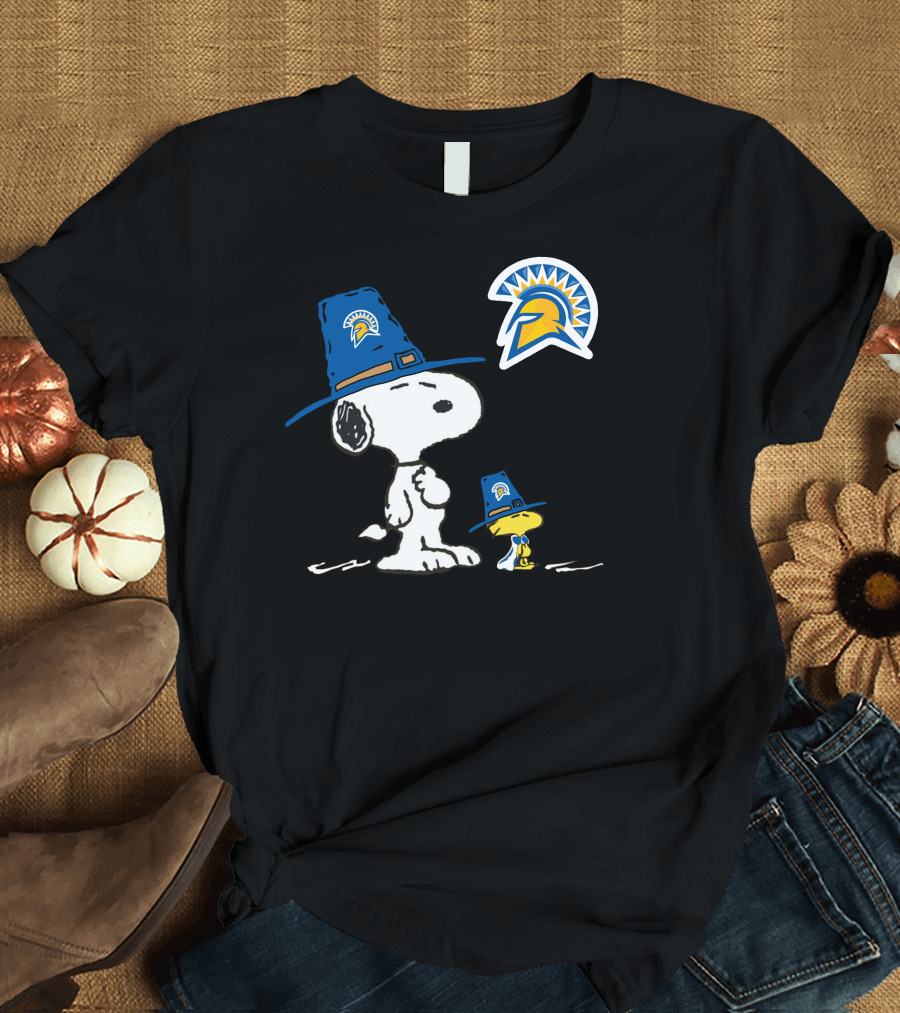 San Jose State Spartans Snoopy Woodstock Pilgrim Hat T-Shirt
