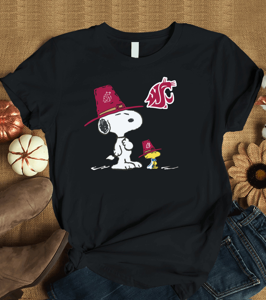Snoopy Woodstock Washington State Cougars WSU T-Shirt