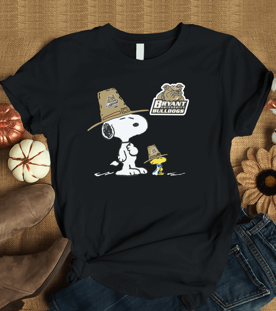 Bryant University Bulldogs Snoopy Woodstock T-Shirt