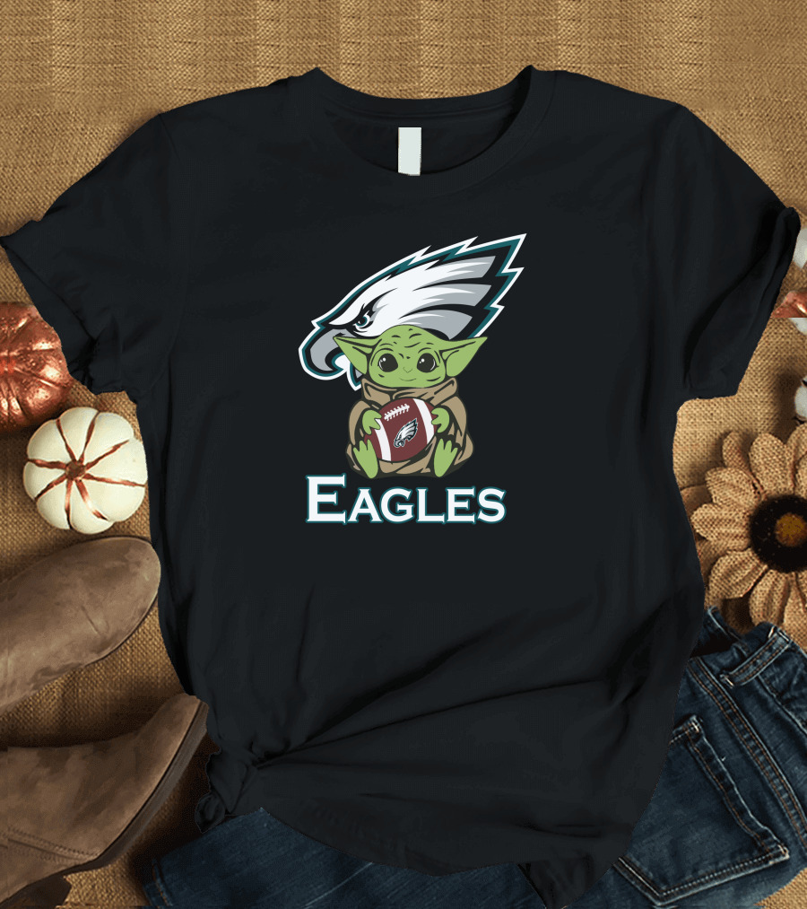 Eagles Baby Yoda Star Wars Football Fan T-Shirt