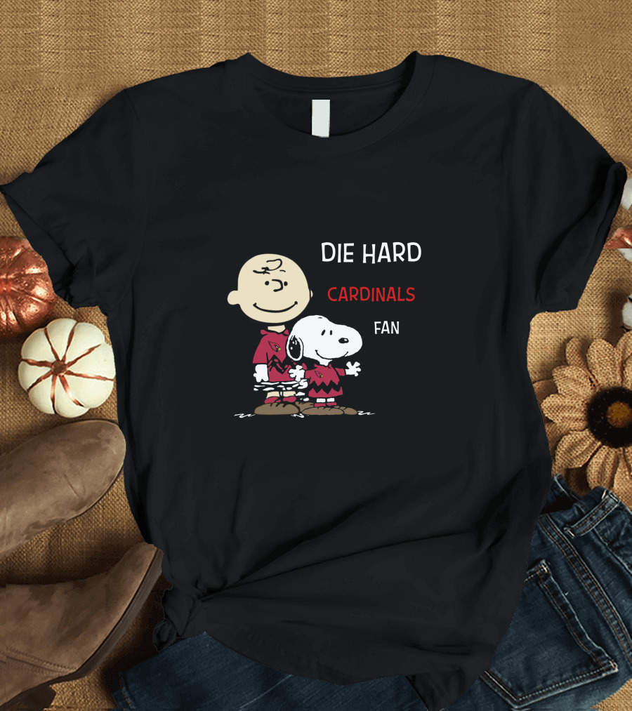 Die Hard Cardinals Fan Snoopy and Charlie Brown T-Shirt