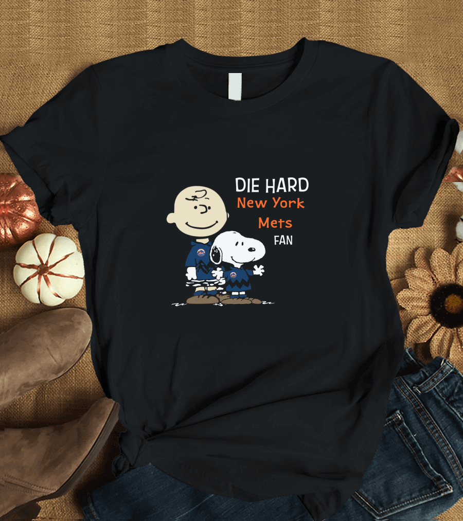 Charlie Brown Snoopy Die Hard New York Mets Fan T-Shirt