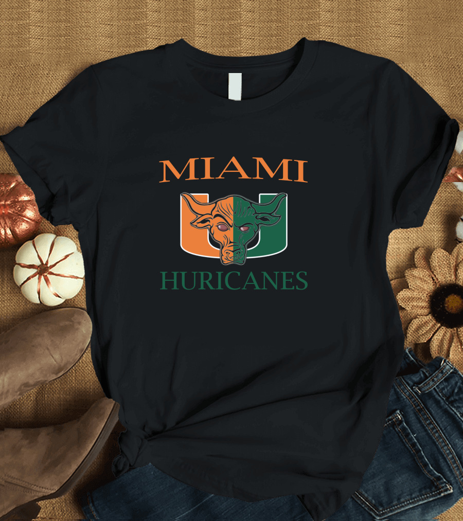 Miami Hurricanes U Logo Bull Head T-Shirt