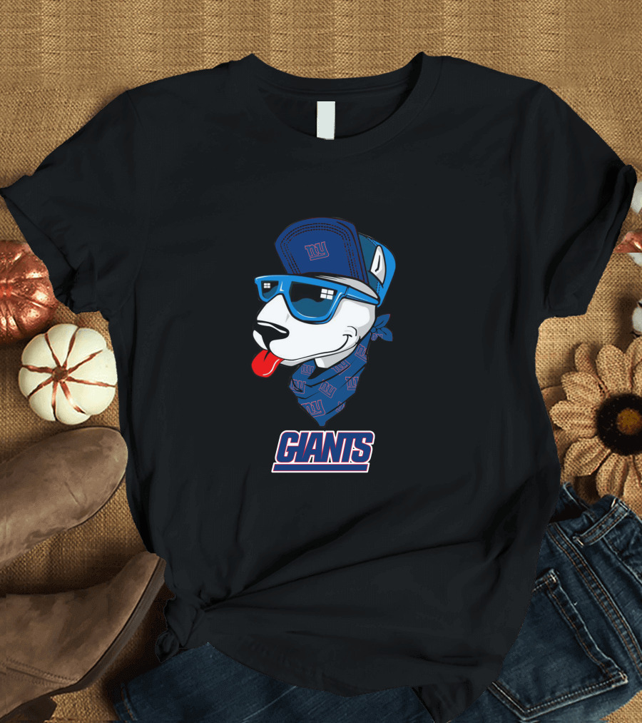 New York Giants Bull Terrier Fan Mascot T-Shirt