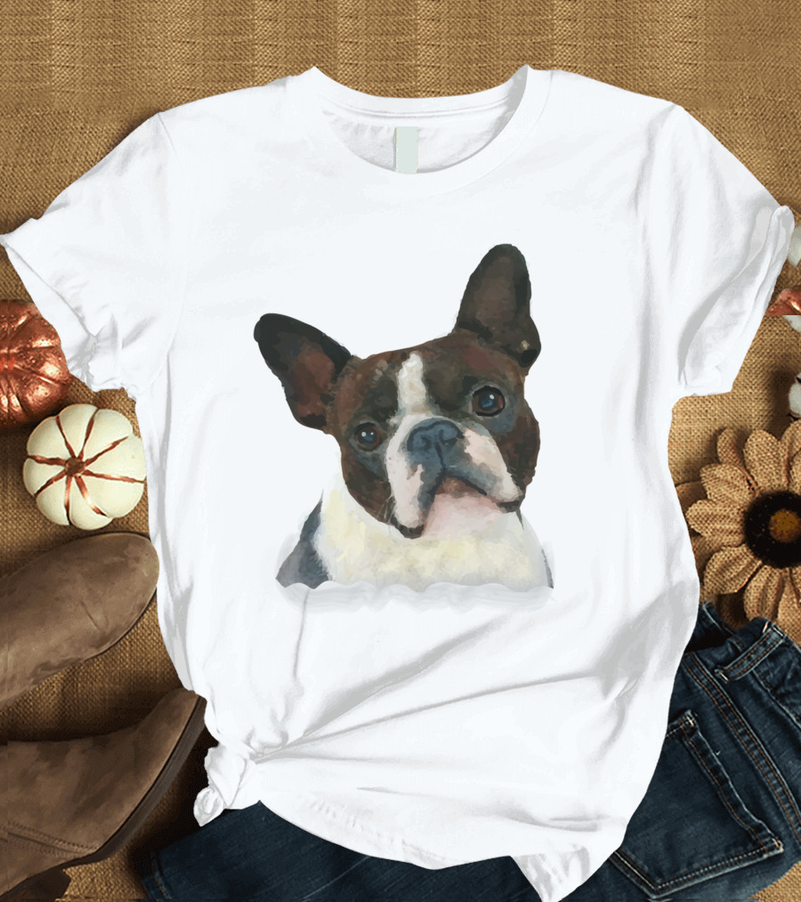 Watercolor French Bulldog Head T-Shirt