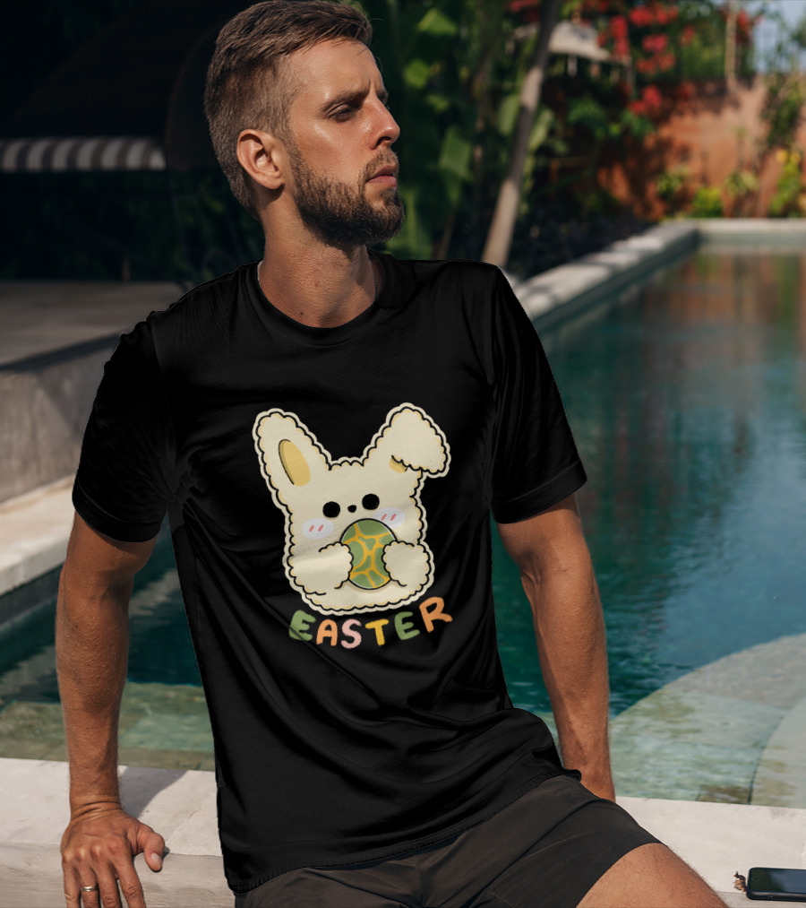 Easter Bunny Holding Easter Egg Sticker T-Shirt