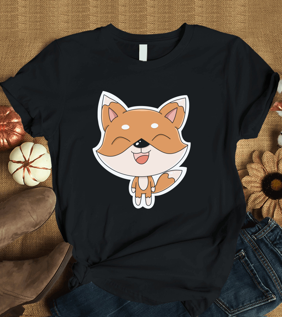 Fox Cartoons Happy Cute Fox Character T-Shirt