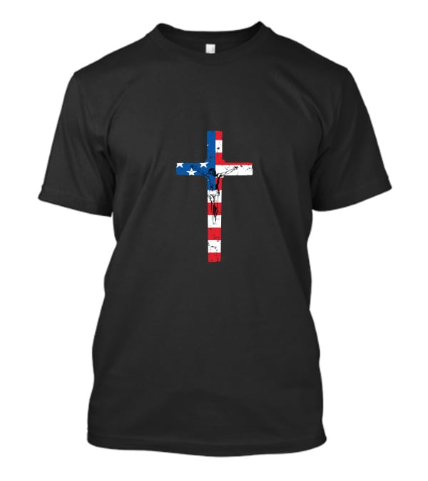 Jesus American Flag Cross Crucifixion T-Shirt