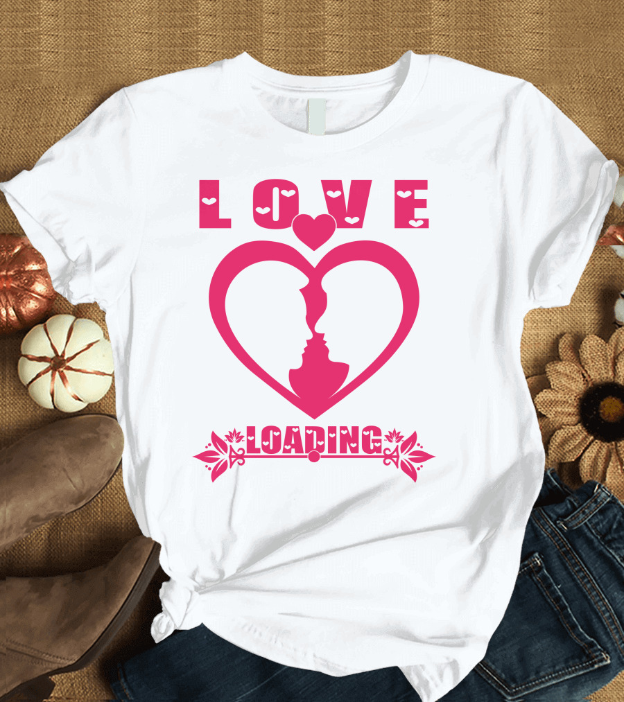LOVE Heart Silhouette Couple LOADING T-Shirt